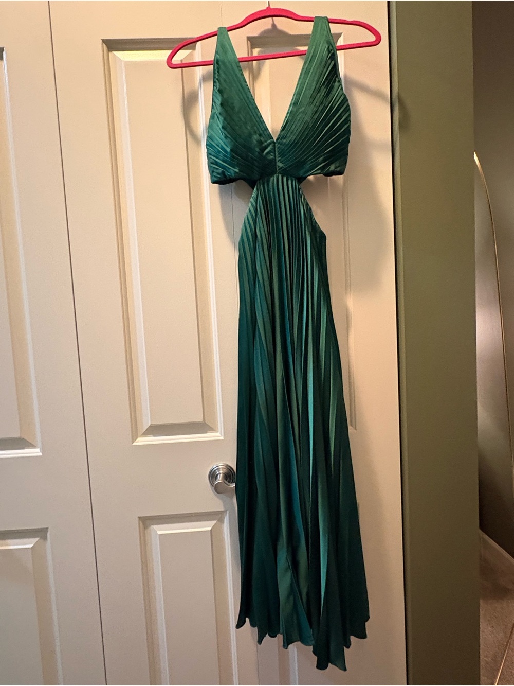 Abercrombie & Fitch Emerald Green Pleated Maxi Dress